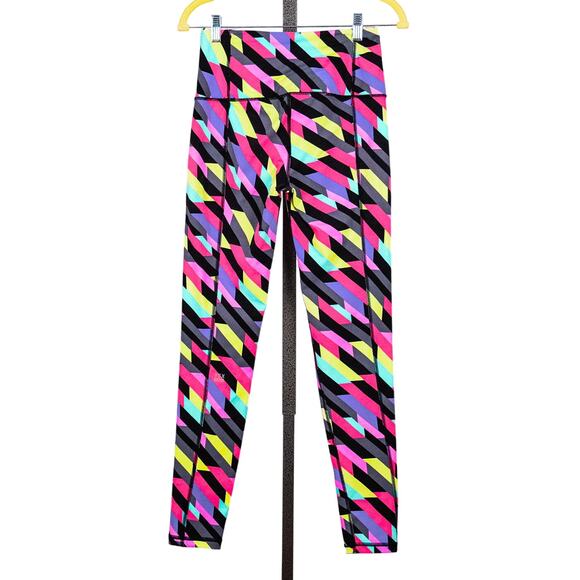 Victorias Secret VSX Multicolor Neon Knockout Tights Leggings Women's Size SMALL - Picture 3 of 5